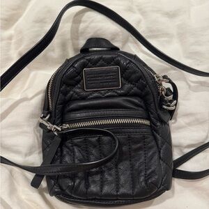 Marc Jacobs Black Quilted Leather Mini Backpack Purse